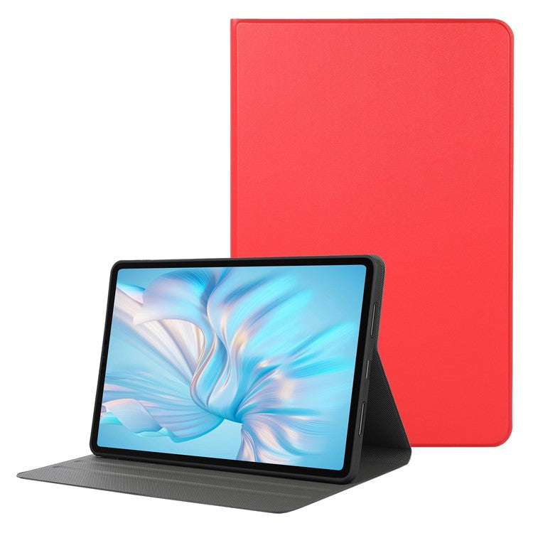 For Honor Pad 8 12-inch PU Leather Cover Folio Foldable Stand Shockproof Protective Case - Red