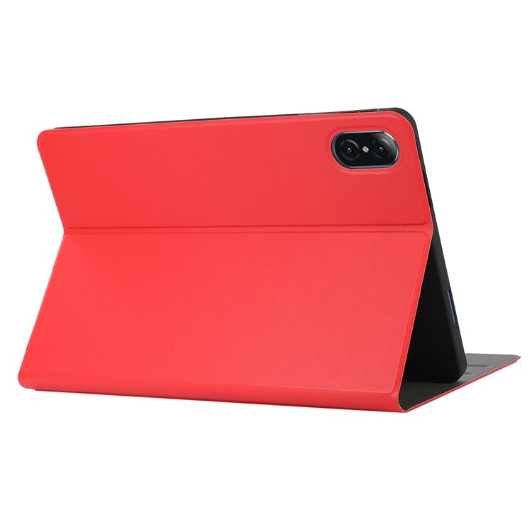 For Honor Pad 8 12-inch PU Leather Cover Folio Foldable Stand Shockproof Protective Case - Red