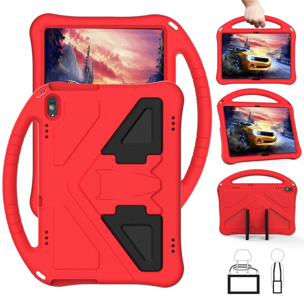 For Lenovo Tab M10 TB-X605F / X505F EVA Tablet Case Drop-proof Kickstand Protective Cover with Handle Grip - Red