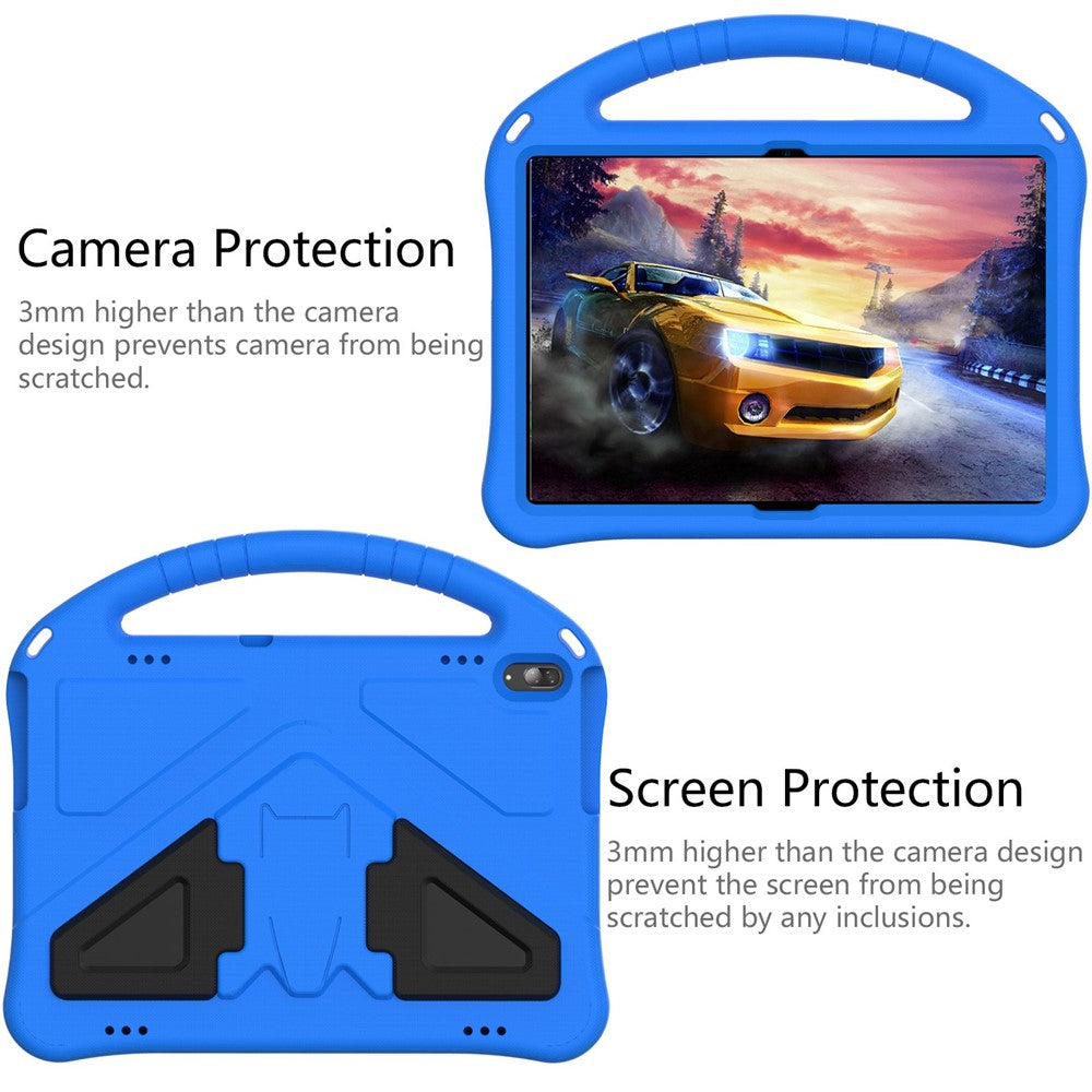 For Lenovo Tab M10 TB-X605F / X505F EVA Tablet Case Drop-proof Kickstand Protective Cover with Handle Grip - Blue