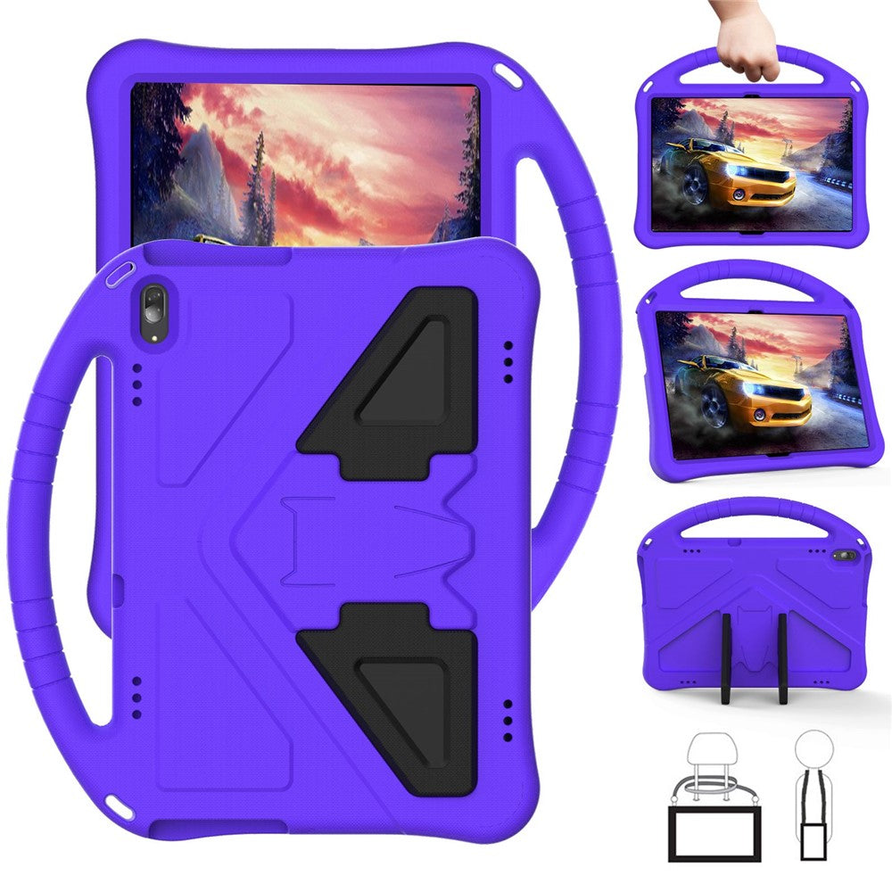 For Lenovo Tab M10 TB-X605F / X505F EVA Tablet Case Drop-proof Kickstand Protective Cover with Handle Grip - Purple