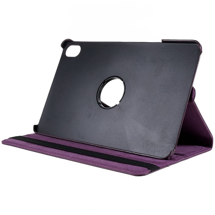 For Honor Pad 8 Drop-proof Anti-shock Leather Tablet Case 360-degree Rotating Protective Cover with Stand - Purple