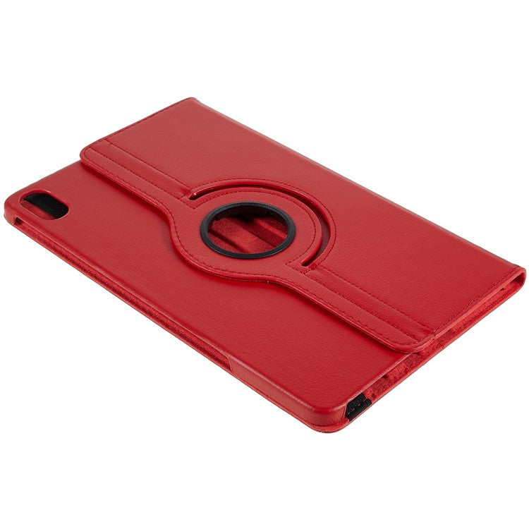 For Honor Pad 8 Drop-proof Anti-shock Leather Tablet Case 360-degree Rotating Protective Cover with Stand - Red