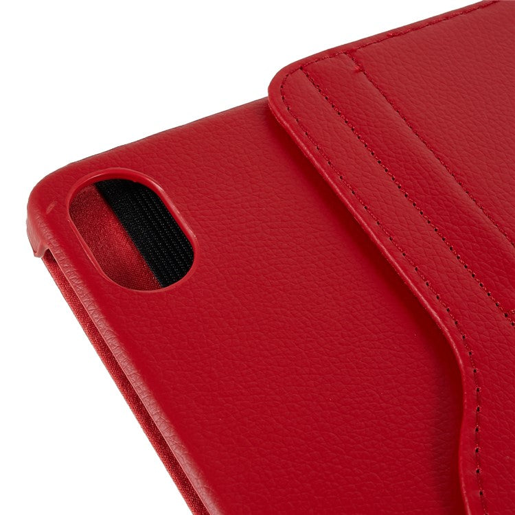 For Honor Pad 8 Drop-proof Anti-shock Leather Tablet Case 360-degree Rotating Protective Cover with Stand - Red