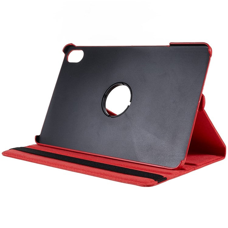 For Honor Pad 8 Drop-proof Anti-shock Leather Tablet Case 360-degree Rotating Protective Cover with Stand - Red