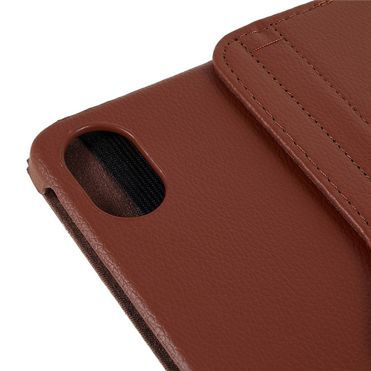For Honor Pad 8 Drop-proof Anti-shock Leather Tablet Case 360-degree Rotating Protective Cover with Stand - Brown