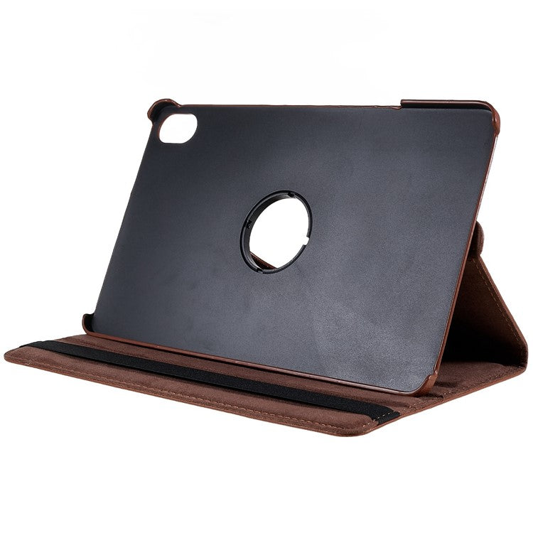 For Honor Pad 8 Drop-proof Anti-shock Leather Tablet Case 360-degree Rotating Protective Cover with Stand - Brown