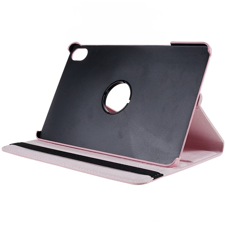 For Honor Pad 8 Drop-proof Anti-shock Leather Tablet Case 360-degree Rotating Protective Cover with Stand - Pink