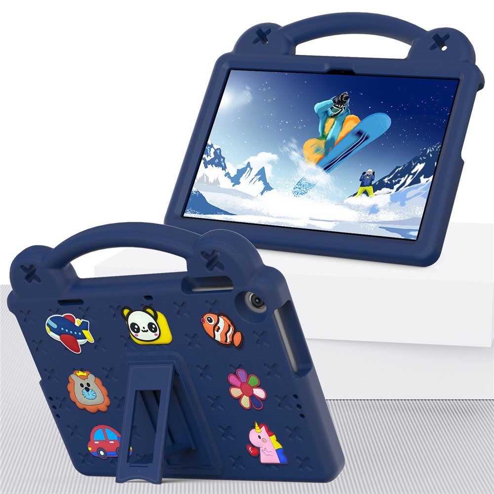 For Lenovo Tab M10 (Gen 3) TB-328FU / TB-328XU EVA Case Protective Tablet Cover Portable Handle with Kickstand - Navy Blue