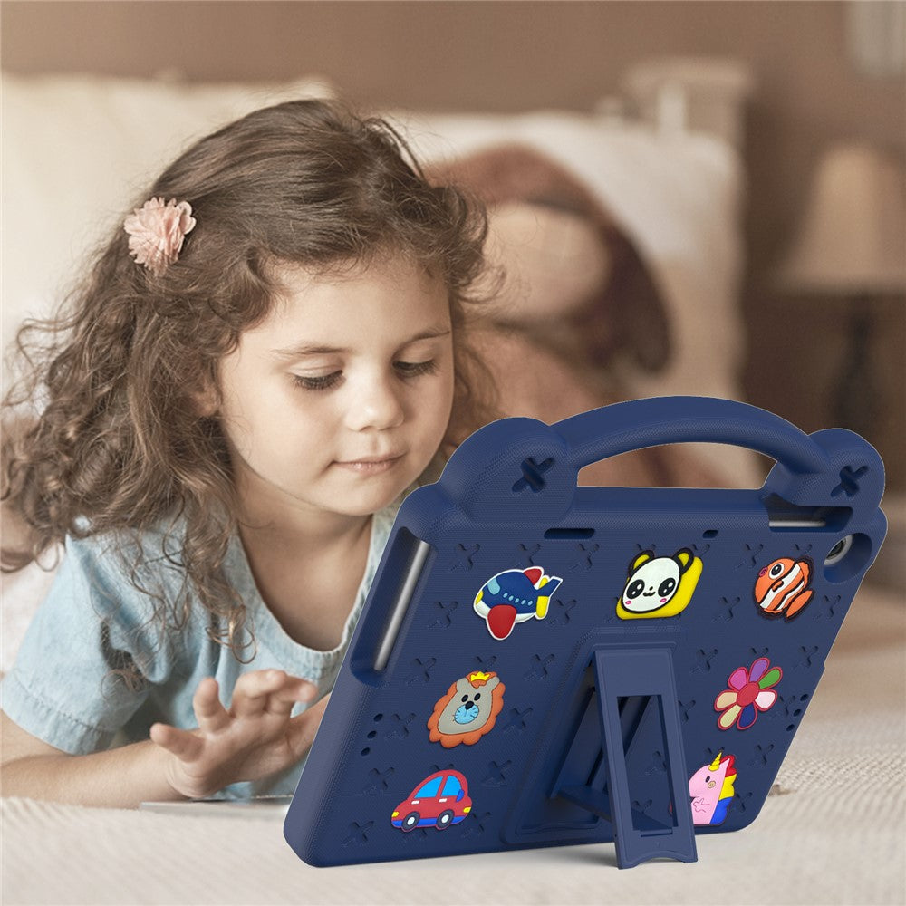 For Lenovo Tab M10 (Gen 3) TB-328FU / TB-328XU EVA Case Protective Tablet Cover Portable Handle with Kickstand - Navy Blue