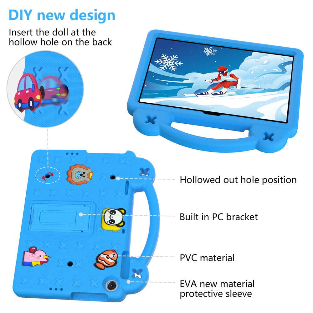 For Lenovo Tab M10 (Gen 3) TB-328FU / TB-328XU EVA Case Protective Tablet Cover Portable Handle with Kickstand - Blue
