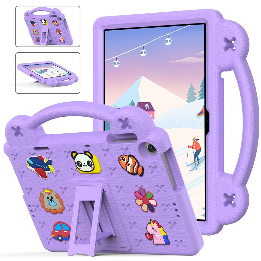 For Lenovo Tab M10 (Gen 3) TB-328FU / TB-328XU EVA Case Protective Tablet Cover Portable Handle with Kickstand - Purple