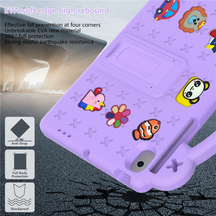 For Samsung Galaxy Tab A8 10.5 (2021) / (2022) Portable EVA Case Shockproof Tablet Cover Anti-Scratch Case with Kickstand - Purple