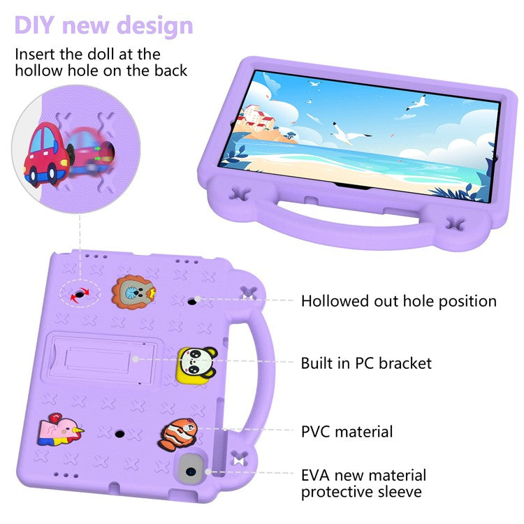 For Samsung Galaxy Tab A8 10.5 (2021) / (2022) Portable EVA Case Shockproof Tablet Cover Anti-Scratch Case with Kickstand - Purple