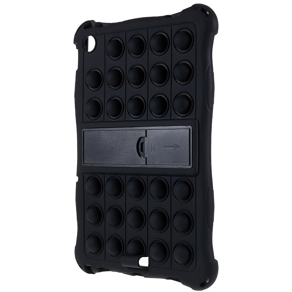 For Lenovo Tab M10 (Gen 3) TB-328FU / TB-328XU Pop Fidget Toy Bubble Tablet Case Shockproof Silicone Case PC Kickstand Protective Cover - Black
