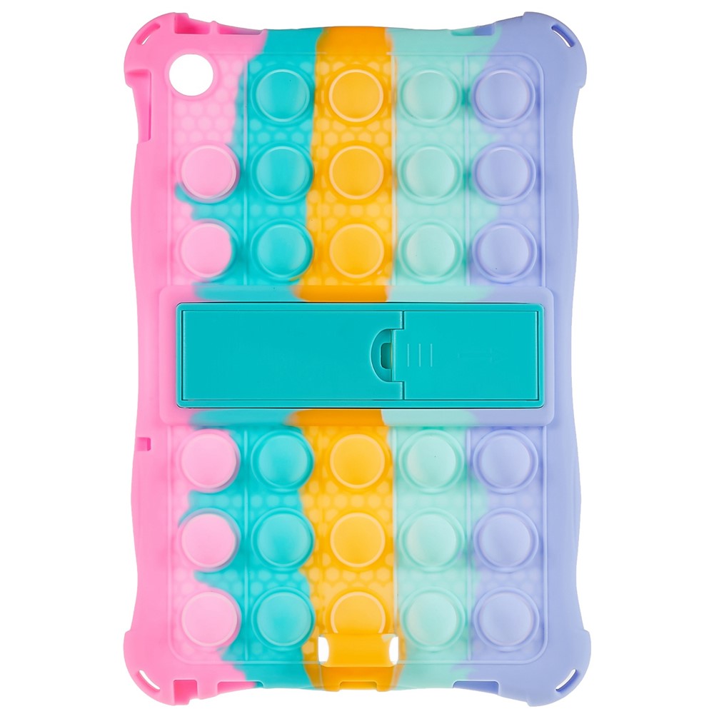 For Lenovo Tab M10 (Gen 3) TB-328FU / TB-328XU Pop Fidget Toy Bubble Tablet Case Shockproof Silicone Case PC Kickstand Protective Cover - Multi-color