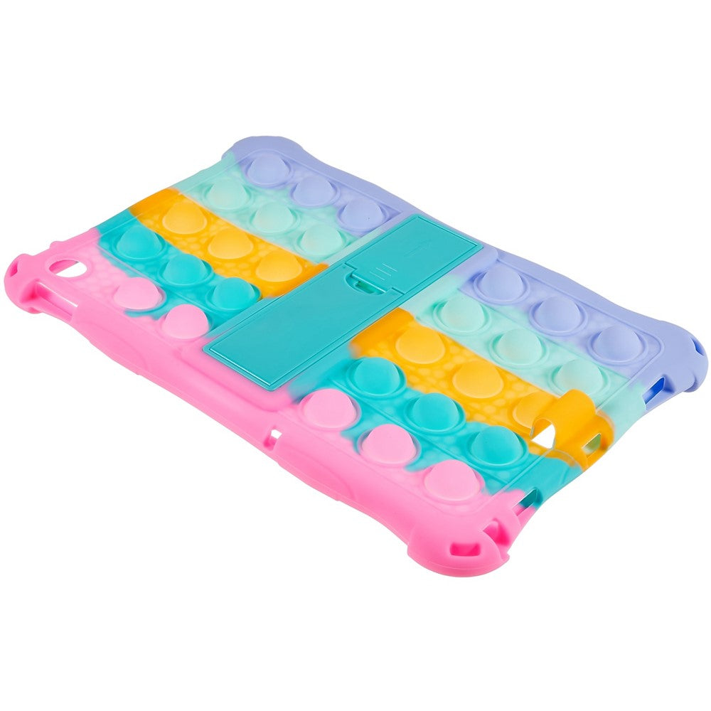 For Lenovo Tab M10 (Gen 3) TB-328FU / TB-328XU Pop Fidget Toy Bubble Tablet Case Shockproof Silicone Case PC Kickstand Protective Cover - Multi-color