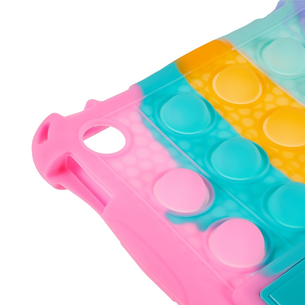 For Lenovo Tab M10 (Gen 3) TB-328FU / TB-328XU Pop Fidget Toy Bubble Tablet Case Shockproof Silicone Case PC Kickstand Protective Cover - Multi-color