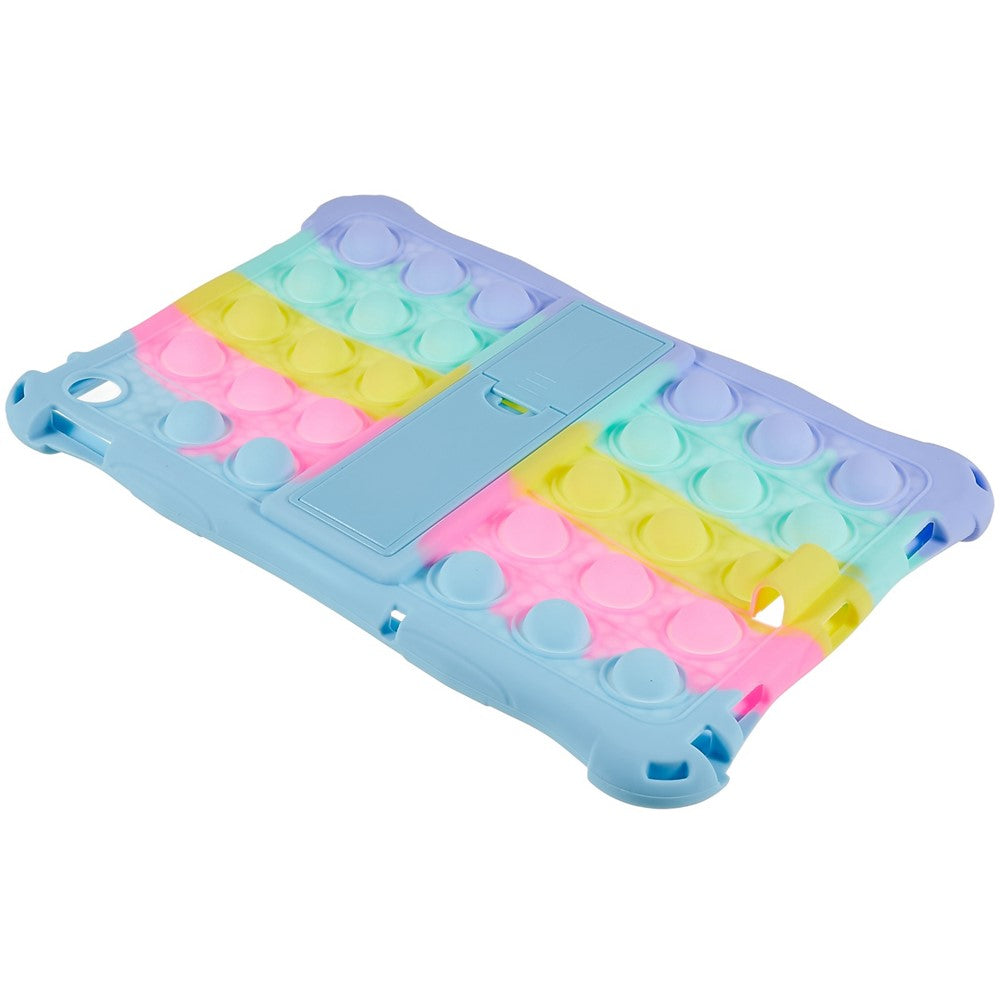 For Lenovo Tab M10 (Gen 3) TB-328FU / TB-328XU Pop Fidget Toy Bubble Tablet Case Shockproof Silicone Case PC Kickstand Protective Cover - Colorful Baby Blue