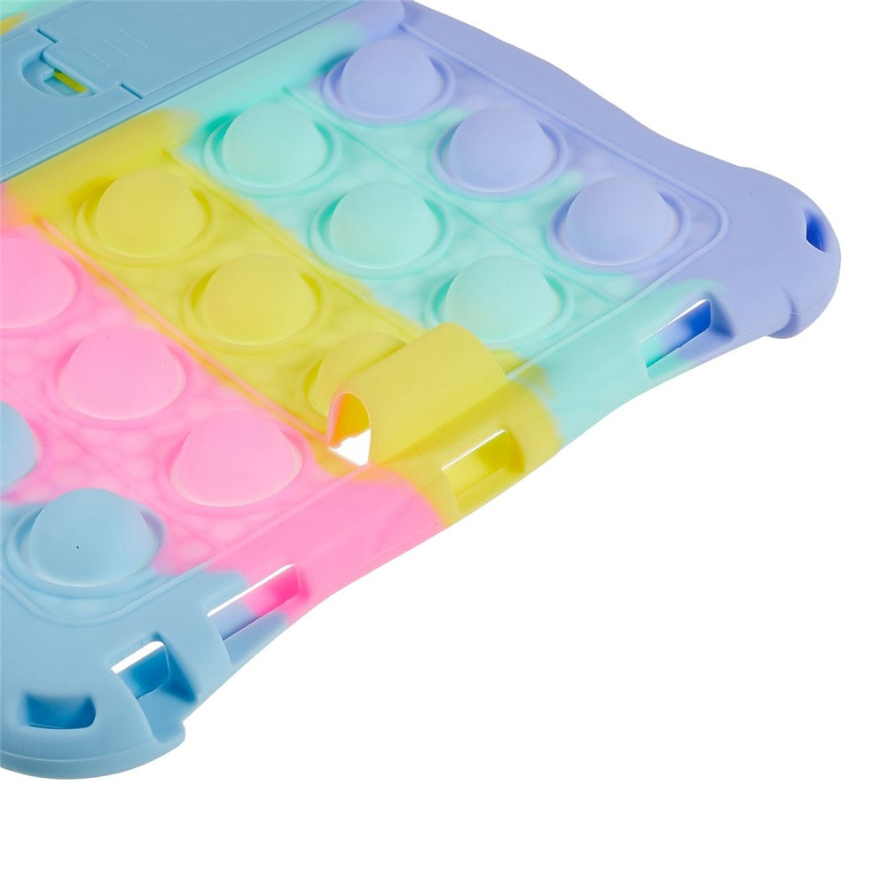 For Lenovo Tab M10 (Gen 3) TB-328FU / TB-328XU Pop Fidget Toy Bubble Tablet Case Shockproof Silicone Case PC Kickstand Protective Cover - Colorful Baby Blue