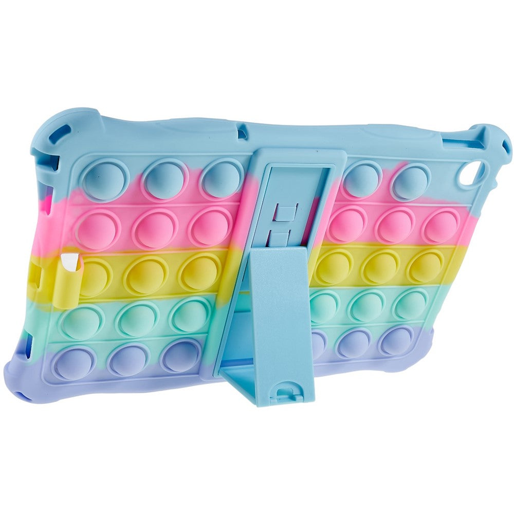 For Lenovo Tab M10 (Gen 3) TB-328FU / TB-328XU Pop Fidget Toy Bubble Tablet Case Shockproof Silicone Case PC Kickstand Protective Cover - Colorful Baby Blue