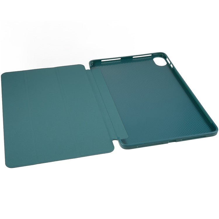 For Honor Pad 8 Protective Case Anti-drop PU Leather Cover with Tri-fold Stand Inner Honeycomb Heat Dissipation TPU Tablet Case - Blackish Green