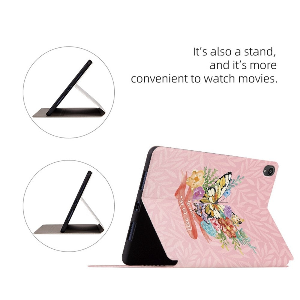 For Lenovo Tab P11 / P11 Plus Butterfly Printed Butterfly Printed Protective Cover Anti-Scratch PU Leather Stand Case Shockproof Tablet Shell - Brilliant Butterfly
