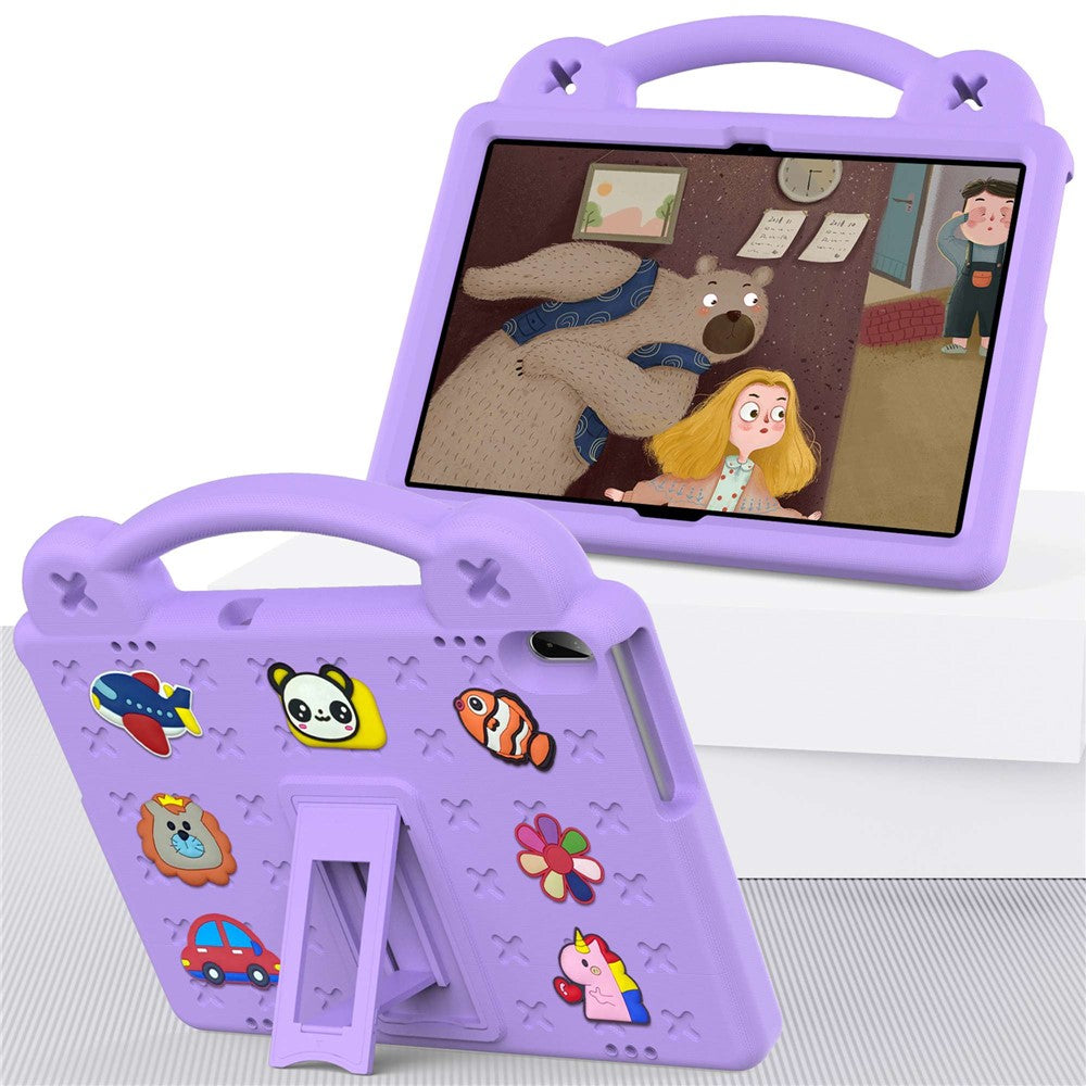 For Lenovo Yoga Tab5 YT-X705F 10.1 inch / Lenovo Tab M10 TB-X605F / TB-X505 / Huawei MediaPad T5 10.1 EVA Case Protective Tablet Cover Shockproof Case with Kickstand - Purple
