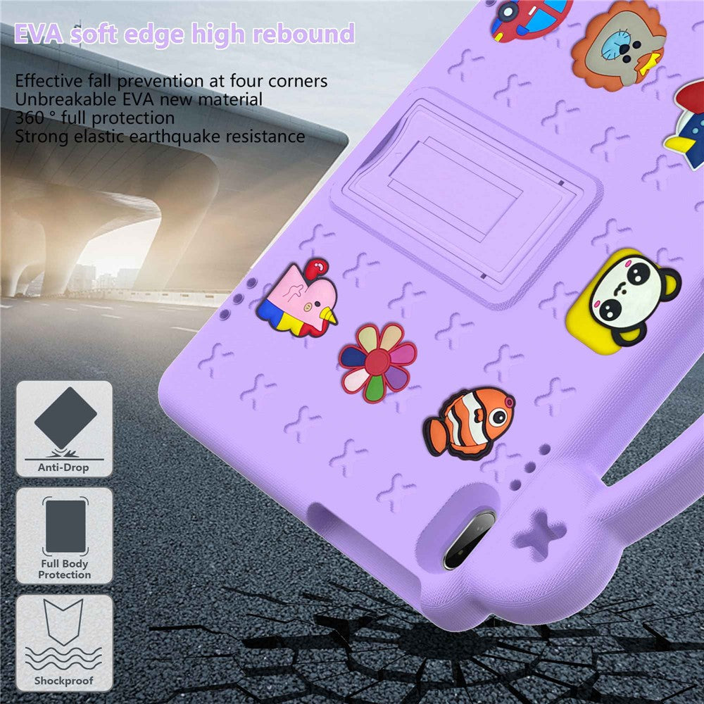 For Lenovo Yoga Tab5 YT-X705F 10.1 inch / Lenovo Tab M10 TB-X605F / TB-X505 / Huawei MediaPad T5 10.1 EVA Case Protective Tablet Cover Shockproof Case with Kickstand - Purple