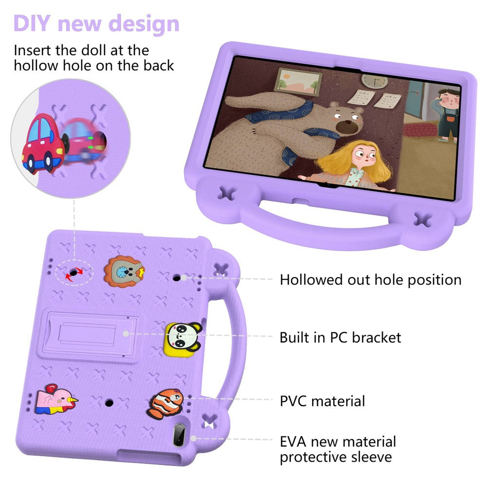 For Lenovo Yoga Tab5 YT-X705F 10.1 inch / Lenovo Tab M10 TB-X605F / TB-X505 / Huawei MediaPad T5 10.1 EVA Case Protective Tablet Cover Shockproof Case with Kickstand - Purple