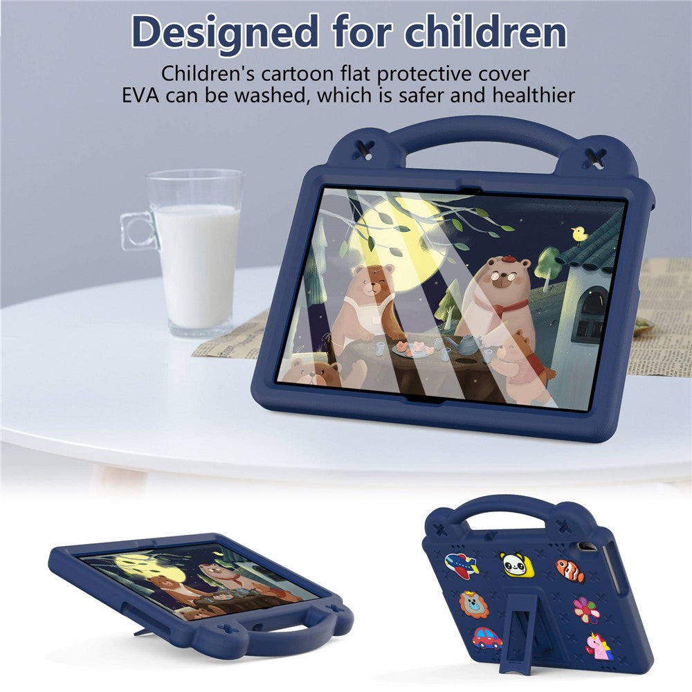 For Lenovo Yoga Tab5 YT-X705F 10.1 inch / Lenovo Tab M10 TB-X605F / TB-X505 / Huawei MediaPad T5 10.1 EVA Case Protective Tablet Cover Shockproof Case with Kickstand - Navy Blue