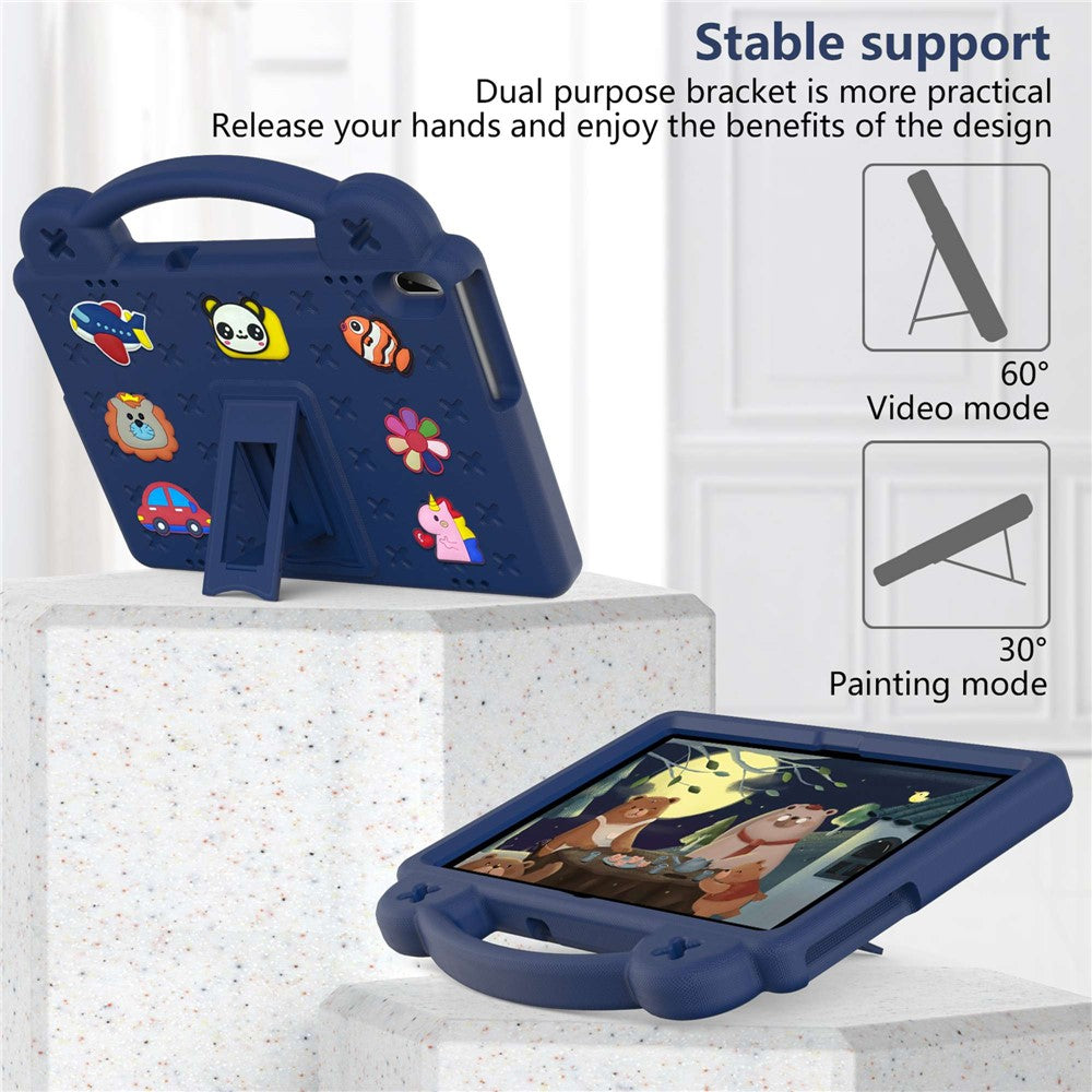 For Lenovo Yoga Tab5 YT-X705F 10.1 inch / Lenovo Tab M10 TB-X605F / TB-X505 / Huawei MediaPad T5 10.1 EVA Case Protective Tablet Cover Shockproof Case with Kickstand - Navy Blue