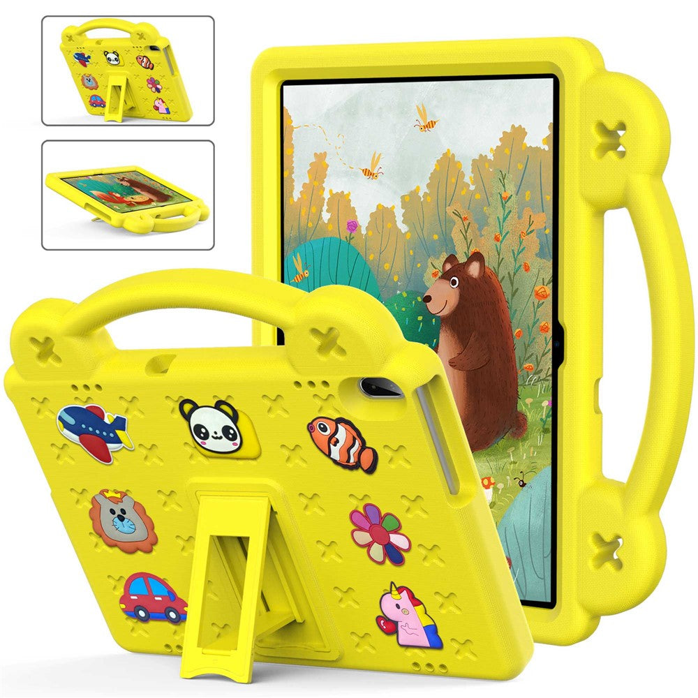 For Lenovo Yoga Tab5 YT-X705F 10.1 inch / Lenovo Tab M10 TB-X605F / TB-X505 / Huawei MediaPad T5 10.1 EVA Case Protective Tablet Cover Shockproof Case with Kickstand - Yellow