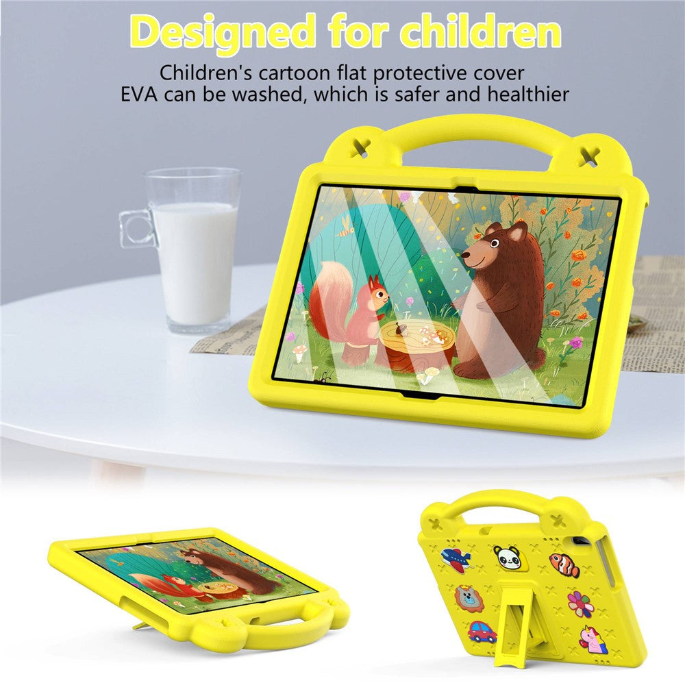 For Lenovo Yoga Tab5 YT-X705F 10.1 inch / Lenovo Tab M10 TB-X605F / TB-X505 / Huawei MediaPad T5 10.1 EVA Case Protective Tablet Cover Shockproof Case with Kickstand - Yellow