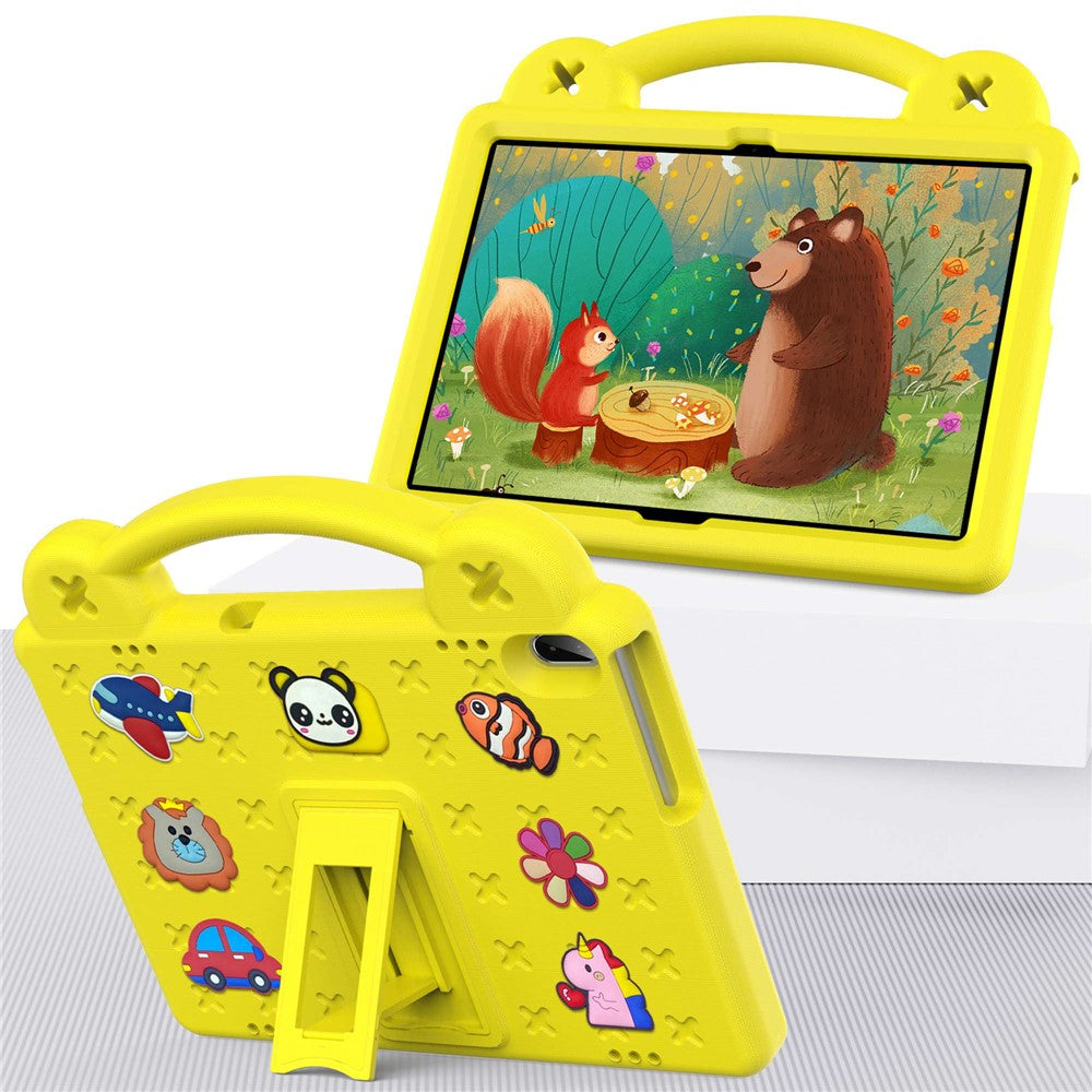 For Lenovo Yoga Tab5 YT-X705F 10.1 inch / Lenovo Tab M10 TB-X605F / TB-X505 / Huawei MediaPad T5 10.1 EVA Case Protective Tablet Cover Shockproof Case with Kickstand - Yellow