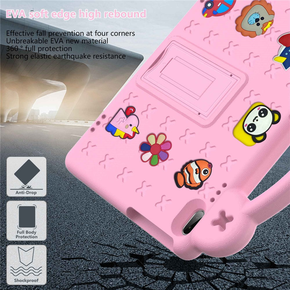 For Lenovo Yoga Tab5 YT-X705F 10.1 inch / Lenovo Tab M10 TB-X605F / TB-X505 / Huawei MediaPad T5 10.1 EVA Case Protective Tablet Cover Shockproof Case with Kickstand - Pink