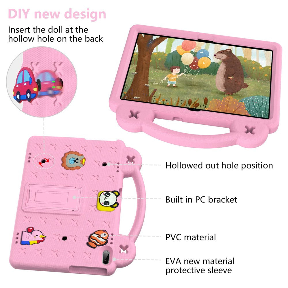 For Lenovo Yoga Tab5 YT-X705F 10.1 inch / Lenovo Tab M10 TB-X605F / TB-X505 / Huawei MediaPad T5 10.1 EVA Case Protective Tablet Cover Shockproof Case with Kickstand - Pink