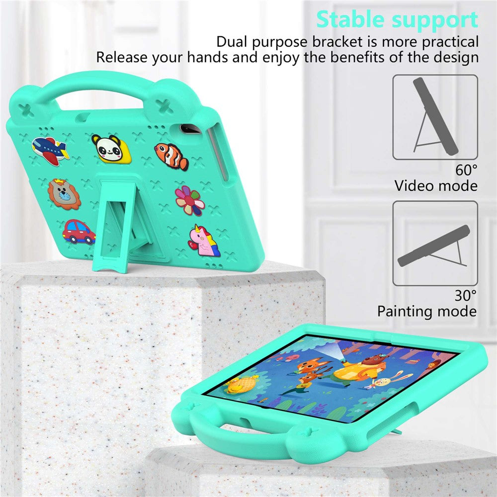 For Lenovo Yoga Tab5 YT-X705F 10.1 inch / Lenovo Tab M10 TB-X605F / TB-X505 / Huawei MediaPad T5 10.1 EVA Case Protective Tablet Cover Shockproof Case with Kickstand - Green