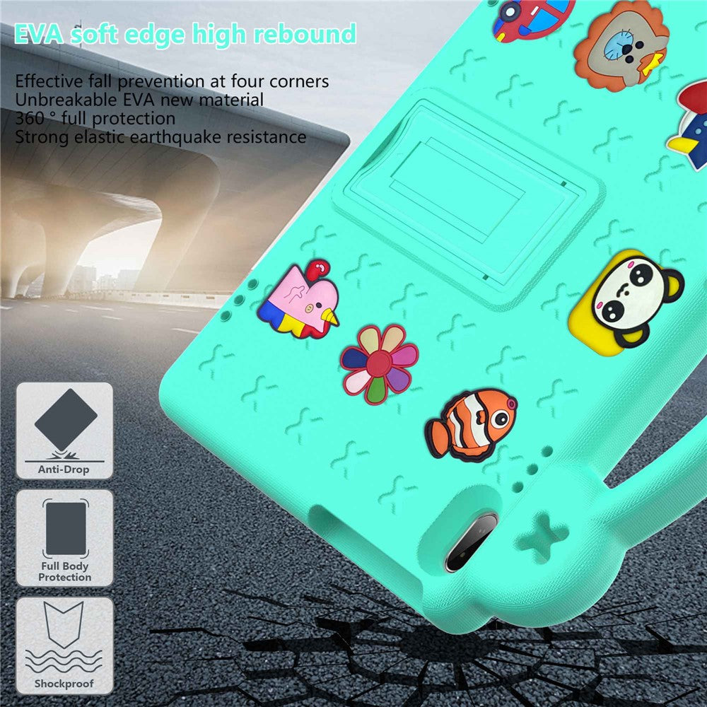For Lenovo Yoga Tab5 YT-X705F 10.1 inch / Lenovo Tab M10 TB-X605F / TB-X505 / Huawei MediaPad T5 10.1 EVA Case Protective Tablet Cover Shockproof Case with Kickstand - Green
