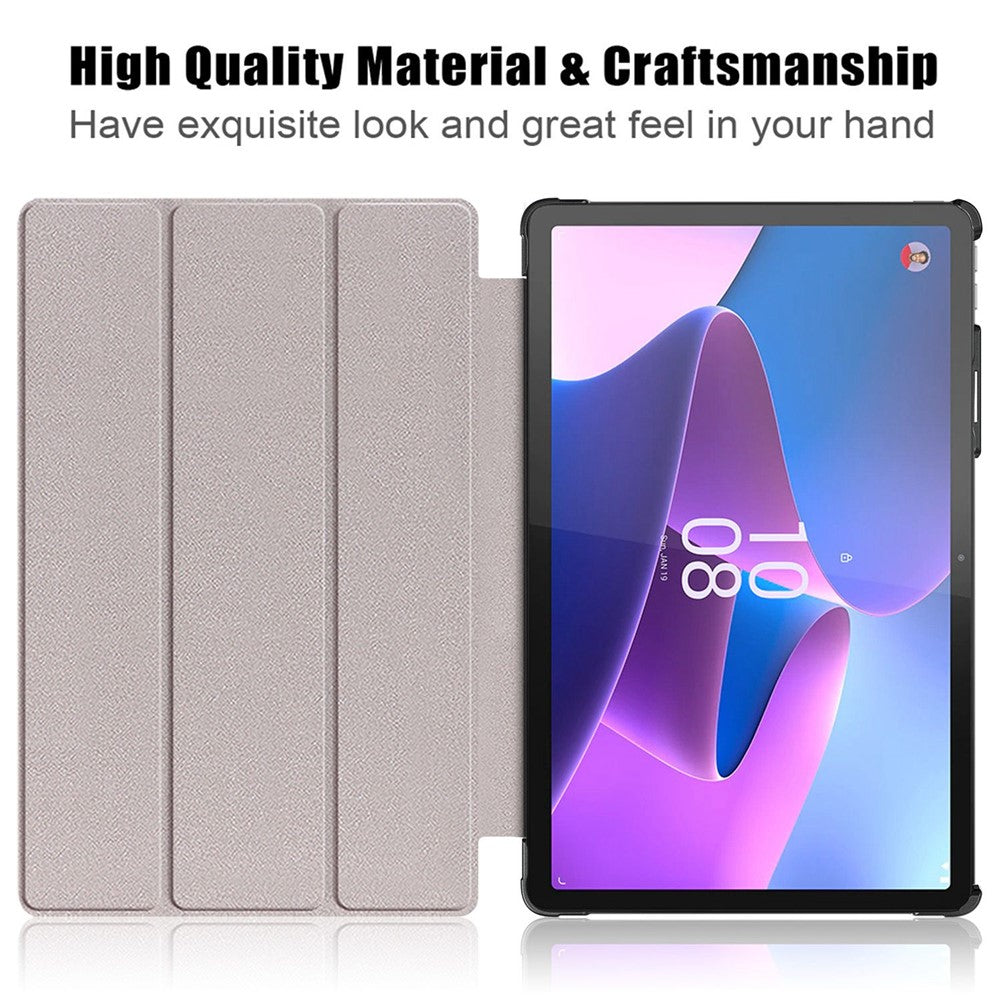For Lenovo Tab P11 Pro Gen 2 Drop-proof Tablet Cover Auto Wake and Sleep PU Leather Tri-fold Stand Tablet Case - Grey