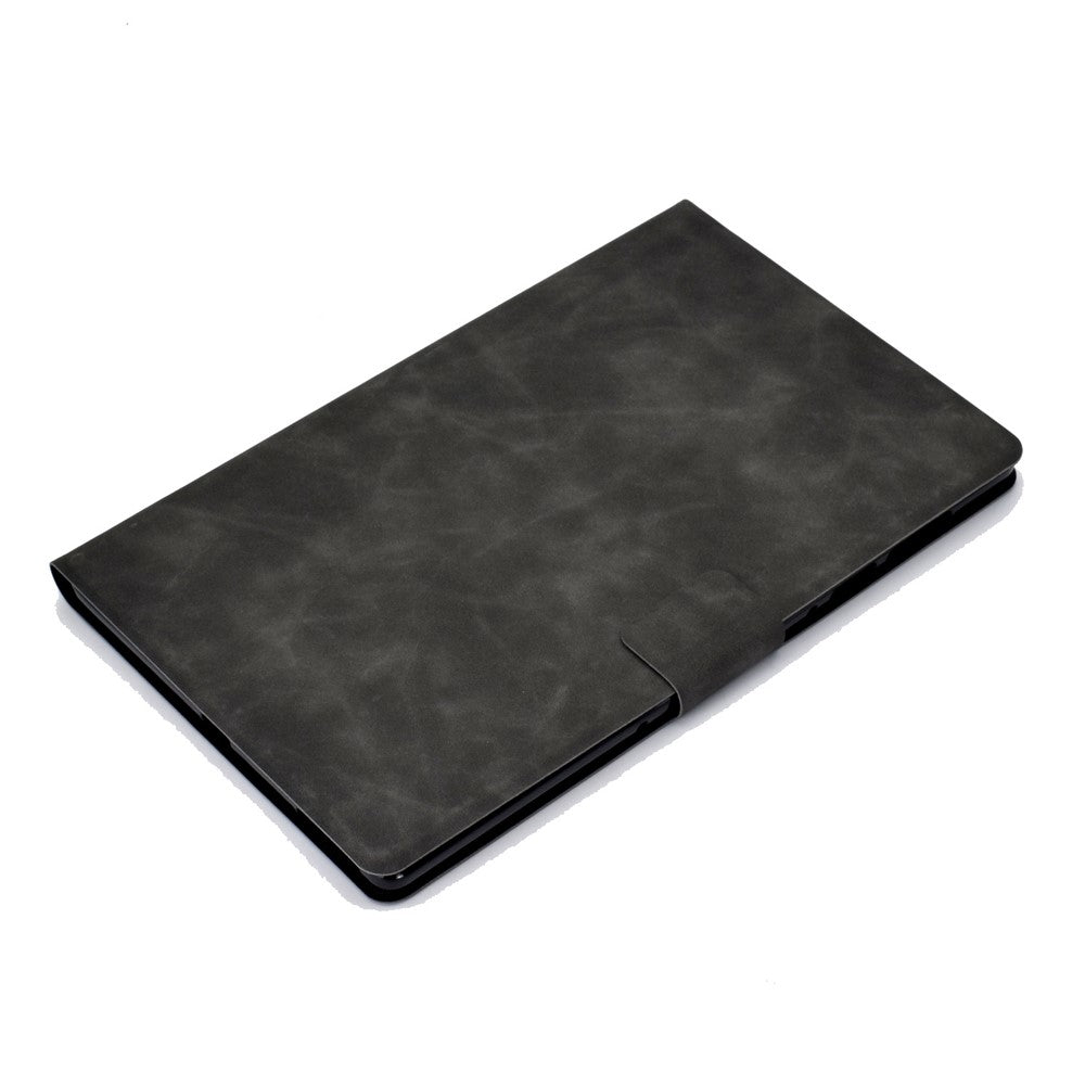 For Lenovo M10 FHD REL / M10 Plus X606F PU Leather Tablet Shell Cover Solid Color Folio Stand Magnetic Protective Case with Card Slots - Grey