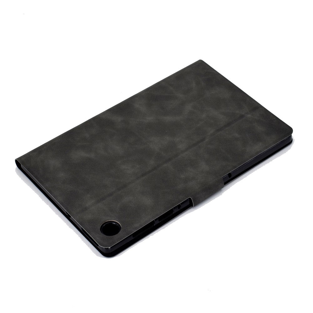For Lenovo M10 FHD REL / M10 Plus X606F PU Leather Tablet Shell Cover Solid Color Folio Stand Magnetic Protective Case with Card Slots - Grey