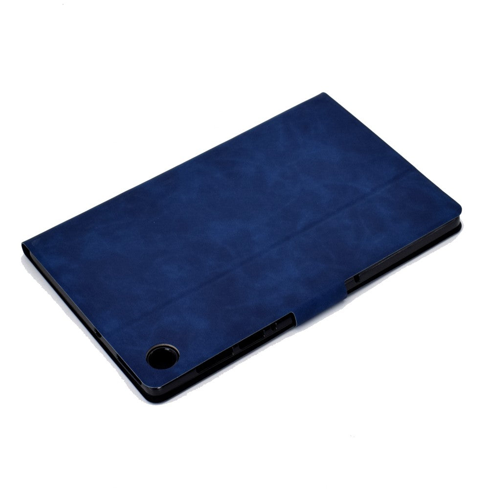 For Lenovo M10 FHD REL / M10 Plus X606F PU Leather Tablet Shell Cover Solid Color Folio Stand Magnetic Protective Case with Card Slots - Blue