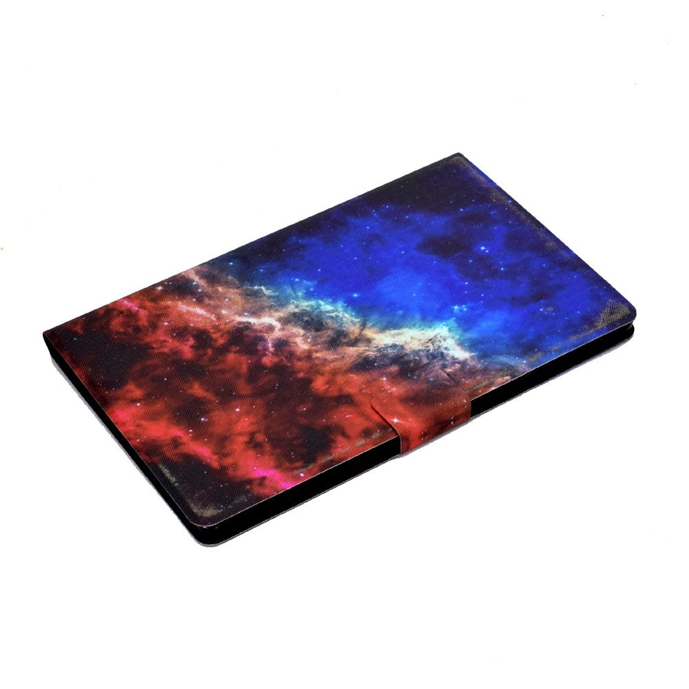 For Lenovo M10 FHD REL / Tab M10 Plus TB-X606F Pattern Printing Tablet Case Card Holder PU Leather Stand Cover - Starry Sky