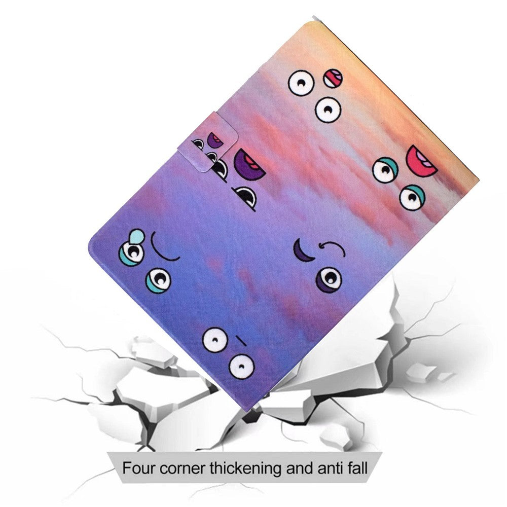 For Lenovo M10 FHD REL / Tab M10 Plus TB-X606F Pattern Printing Tablet Case Card Holder PU Leather Stand Cover - Facial Expression
