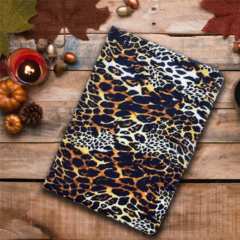 For Lenovo M10 FHD REL / Tab M10 Plus TB-X606F Pattern Printing Tablet Case Card Holder PU Leather Stand Cover - Leopard Print