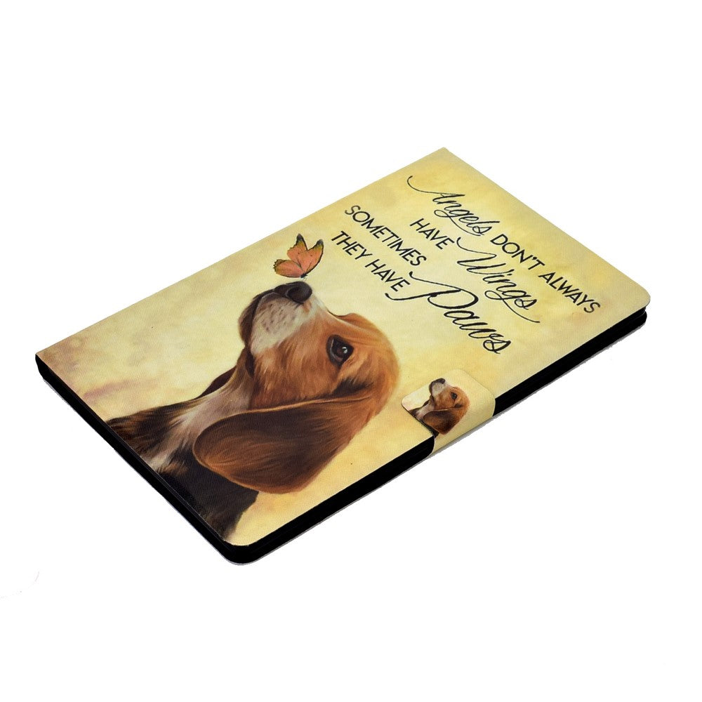 For Lenovo M10 FHD REL / Tab M10 Plus TB-X606F Pattern Printing Tablet Case Card Holder PU Leather Stand Cover - Butterfly and Dog