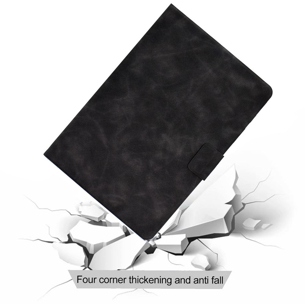 For Lenovo Legion Y700 TB-9707F Anti-Drop Tablet Case Cowhide Texture PU Leather Folio Flip Cover Well-Protection Stand Case with Card Holder - Grey