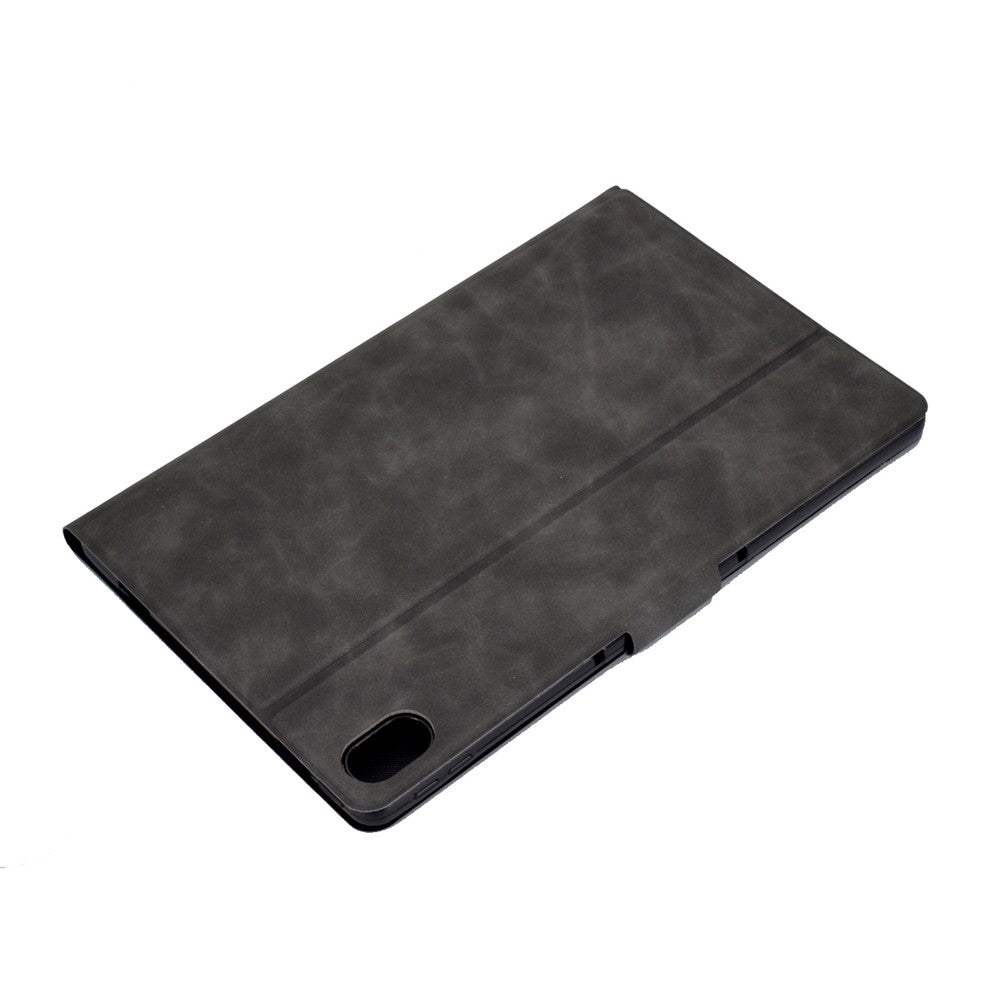 For Lenovo Legion Y700 TB-9707F Anti-Drop Tablet Case Cowhide Texture PU Leather Folio Flip Cover Well-Protection Stand Case with Card Holder - Grey
