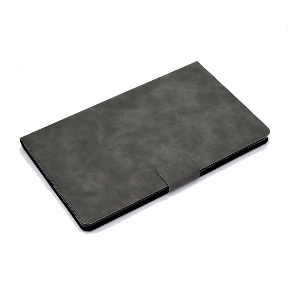 For Lenovo Legion Y700 TB-9707F Anti-Drop Tablet Case Cowhide Texture PU Leather Folio Flip Cover Well-Protection Stand Case with Card Holder - Grey